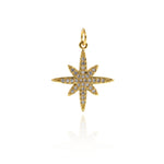 Exquisite Polaris Pendant-Micropavé Stud Polaris Pendant-Celestial Jewelry  20x18mm