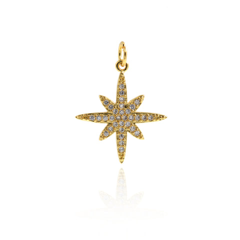 Exquisite Polaris Pendant-Micropavé Stud Polaris Pendant-Celestial Jewelry  20x18mm