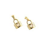 Lock Pendant-Micro Pavé Nail Love Lock Pendant-Gift for Lover  16.5x11mm