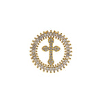 Round Zircon Cross Pendant-Cross Pendant-Used in Jewelry Making   24mm