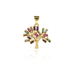 18K Tree Pendant-Shiny Tree Pendant-Used in Jewelry Making 20x18.5mm
