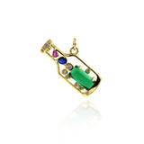 Wine Bottle Pendant-Pendant for Drinking Lovers-Wine Bottle Zircon Pendant  27.5x13mm