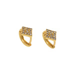 Diamond Micropavé Stud Earrings-Minimalist Earrings-Gifts for Friends  16x15.5mm