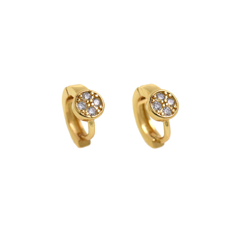 Round Micropavé Stud Earrings-Shiny Round Earrings-Jewellery Making  12x11mm