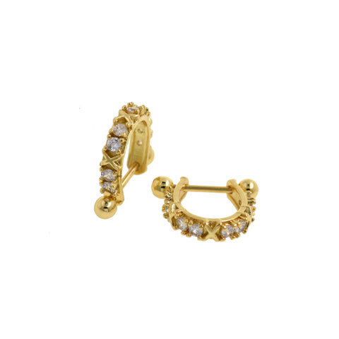 Hoop Earrings-Hoop Zircon Earrings-Gifts for Family  19x16.5mm