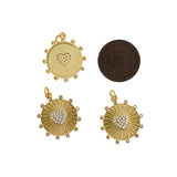 Exquisite Round Heart Pendant-Micropavé Nail Round Pendant-For Jewelry Making  20mm