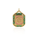 Exquisite 18K Enamel Pendant-Micropavé Nail Pendant-For Jewelry Making  23x18mm
