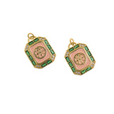 Exquisite 18K Enamel Pendant-Micropavé Nail Pendant-For Jewelry Making  23x18mm