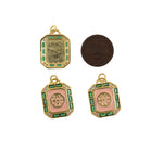 Exquisite 18K Enamel Pendant-Micropavé Nail Pendant-For Jewelry Making  23x18mm