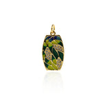 CZ 18K Enamel Zircon Pendant-Micropavé Nail Pendant-Used for Jewelry Making  22x13mm