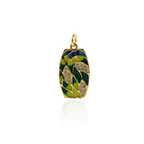 CZ 18K Enamel Zircon Pendant-Micropavé Nail Pendant-Used for Jewelry Making  22x13mm