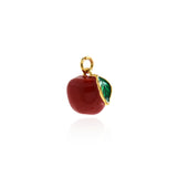 Exquisite Enamel Apple-Fruit Pendant-For Friends Who Love Fruit  12x11.5mm