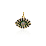 18K Shiny Enamel Evil Eye Pendant-Evil Eye Zircon Pendant-Protection Pendant  15x13mm