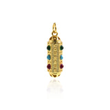 Colorful Enamel Hexagon Charm DIY Personalized Jewelry Accessories 22x7mm