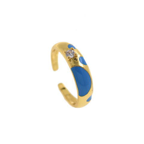 Exquisite Enamel Ring-Enamel Ring with Zircon-Used in Jewelry Making  20x6mm