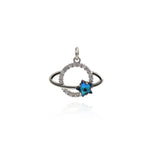 Universe Star Zircon Pendant-Micropavé Nail Universe Pendant-Space Jewelry   16x13mm