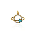 Universe Star Zircon Pendant-Micropavé Nail Universe Pendant-Space Jewelry   16x13mm