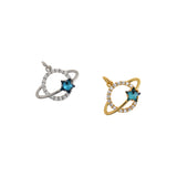 Universe Star Zircon Pendant-Micropavé Nail Universe Pendant-Space Jewelry   16x13mm
