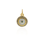 Micropavé Nail Evil Eye Pendant-Enamel Evil Eye Pendant-Protective Jewelry  10mm