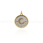 Micropavé Nail Moon star Pendant-Celestial Zircon Pendant-Astronomer's Gift  19.5mm