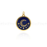Exquisite Micropavé Nail Moon Star Pendant-Celestial Zircon Pendant-A Gift from a Friend   19.5mm