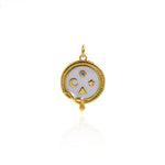 Serpentine Enamel Star Moon Pendant-Serpentine Zircon Pendant-Pendant for Reptile Lovers  22x18mm
