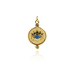 Micropavé nail enamel Evil Eye Pendant-Evil Eye Zircon Pendant-Protection Pendant  21x12.5mm