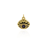 Micropavé Nail Evil Eye Pendant-Evil Eye Zircon Pendant-Protective Jewelry   13x13mm