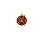 Red Enamel Universe Pendant-Universe Zircon Pendant-Astronomer's Gift   15mm