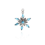 Minimalist Snowflake Pendant-Micropavé Snowflake Pendant-Minimalist Jewelry-Winter Gift 25x20mm