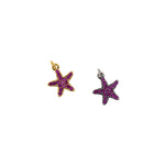 Micropavé Studded Starfish Pendant-Marine Animal Jewelry-Sailor's Gift  14x12mm