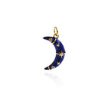Delicate Moon Polaris Pendant-Micropavé Nailed Moon Polaris Pendant-Celestial Pendant  20x12mm