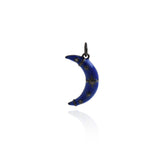 Delicate Moon Polaris Pendant-Micropavé Nailed Moon Polaris Pendant-Celestial Pendant  20x12mm
