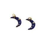 Delicate Moon Polaris Pendant-Micropavé Nailed Moon Polaris Pendant-Celestial Pendant  20x12mm