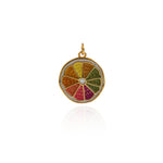 Enameled Orange Pendant-Fruit Pendant-Gifts for Friends Who Love Fruits  16mm