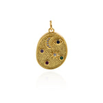 Moon Polaris Zircon Pendant-Micropavé Nailed Moon Pendant-Celestial Jewelry  22x16mm