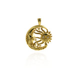 Exquisite Sun Star Moon Pendant-Sun Zircon Pendant-Gift for Astronomers  26x21.5mm