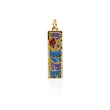 Rectangular Pendant-Micropavé Mask Pendant-Personalized Jewellery  27.5x8mm