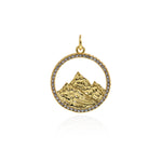 Round Mountain Pendant-Rock Mountain Pendant-Climber's Gift   20.5mm