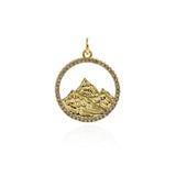 Round Mountain Pendant-Rock Mountain Pendant-Climber's Gift   20.5mm