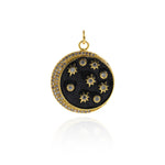 Exquisite Moon Polaris Zircon Pendant-Micropavé Moon Pendant-Celestial Jewelry  22.6mm