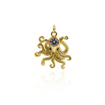 Exquisite Octopus Pendant-Octopus Zircon Pendant-Ocean Small Animal Jewelry  22x21.5mm