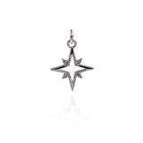 Hollow Micropavé Stud Polaris Pendant-Celestial Jewelry-DIY Jewelry  15x12.5mm