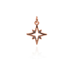 Hollow Micropavé Stud Polaris Pendant-Celestial Jewelry-DIY Jewelry  15x12.5mm