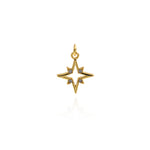 Hollow Micropavé Stud Polaris Pendant-Celestial Jewelry-DIY Jewelry  15x12.5mm
