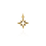 Hollow Micropavé Stud Polaris Pendant-Celestial Jewelry-DIY Jewelry  15x12.5mm