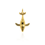 CZ Whale Pendant-Marine Animal Jewelry-DIY Jewelry 27x19mm
