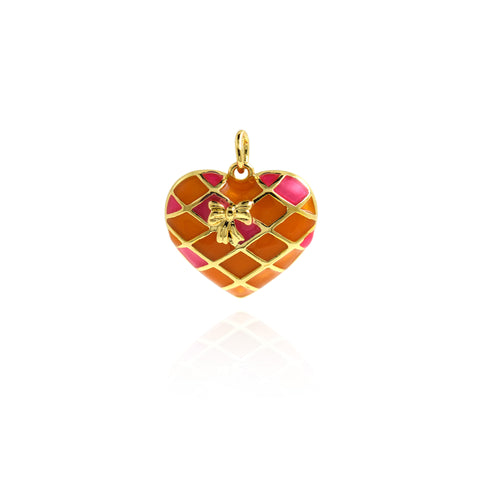 Minimalist Enamel Heart Pendant-Enamel Heart Pendant-DIY Jewelry Accessories 18x17mm