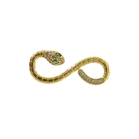 Micropavé Nailed Snake Pendant-Pendant for Reptile Lovers  37x13mm