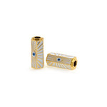 18k Gold Filled Hexagon Evil Eye Tube Spacer Beads DIY Jewelry Supplies 9.6x22mm